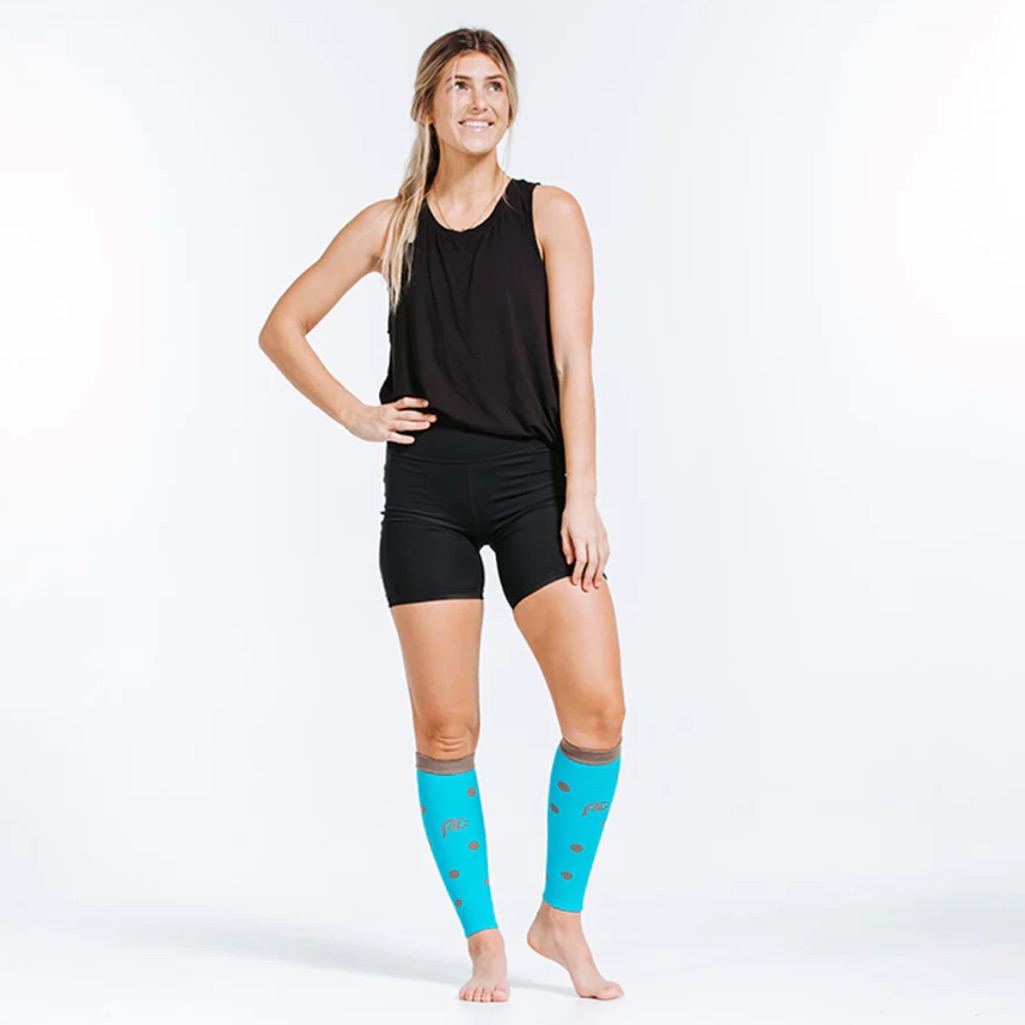 Pro Compression Calf Sleeves Taupe Dots Compression Rating 2030 Mmhg
